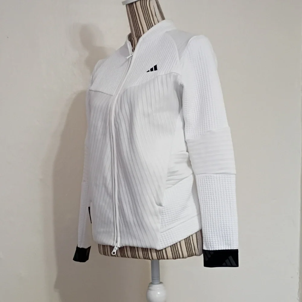 Adidas Cold Rdy White Quilted Fitted Full Zip Jacket Size L
